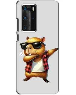 Чехол для Huawei P40 Pro с картинкой «Капибара рэпер даб»