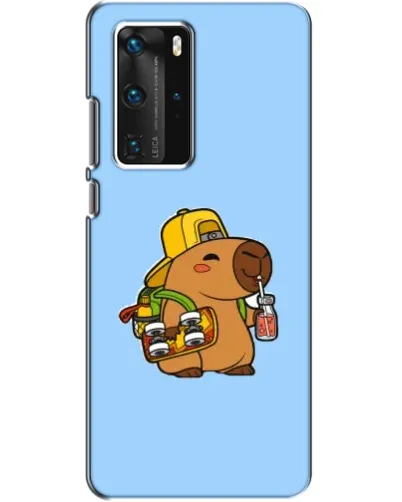 Чехол для Huawei P40 Pro с картинкой «Капибара на скейте»
