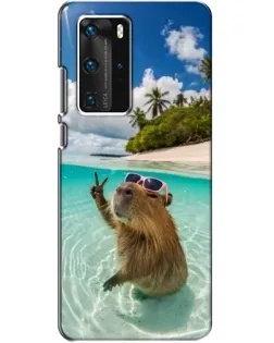 Чехол для Huawei P40 Pro с картинкой «Капибара на море»