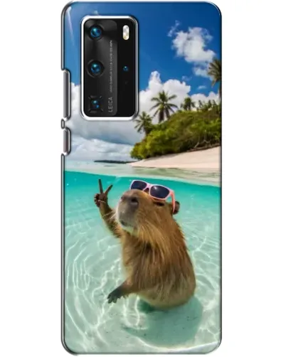Чехол для Huawei P40 Pro с картинкой «Капибара на море»