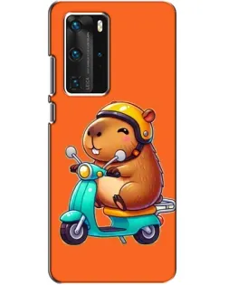 Чехол для Huawei P40 Pro с картинкой «Капибара на скутере»
