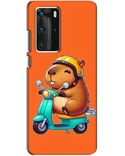 Чехол для Huawei P40 Pro с картинкой «Капибара на скутере»