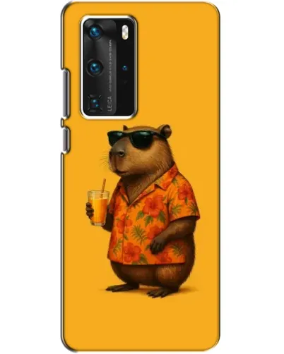 Чехол для Huawei P40 Pro с картинкой «Капибара на отдыхе»