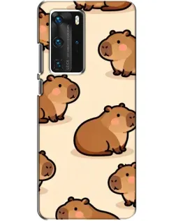 Чехол для Huawei P40 Pro с картинкой «Паттерн милых капибар»