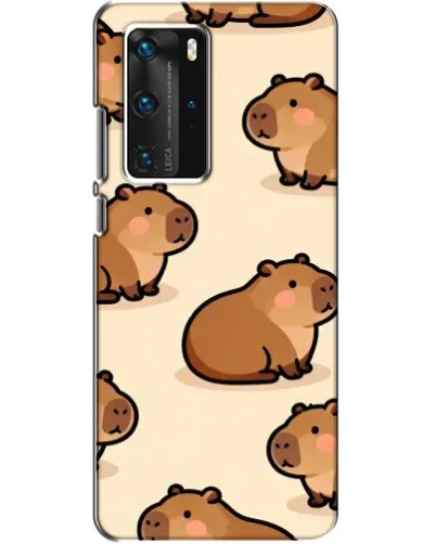 Чехол для Huawei P40 Pro с картинкой «Паттерн милых капибар»