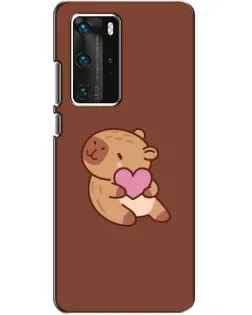 Чехол для Huawei P40 Pro с картинкой «Капибара с сердцем»