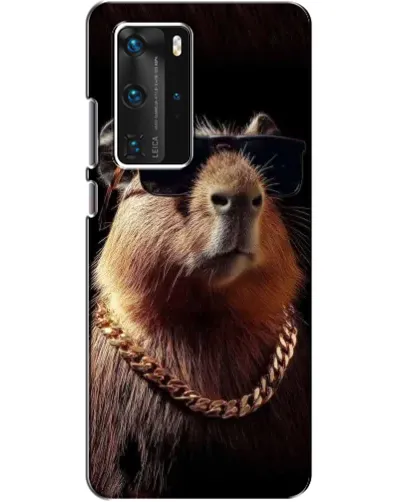 Чехол для Huawei P40 Pro с картинкой «Капибара золотая цепь»