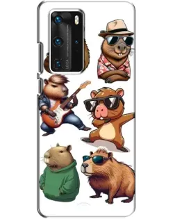 Чехол для Huawei P40 Pro с картинкой «Крутые капибары музыканты»
