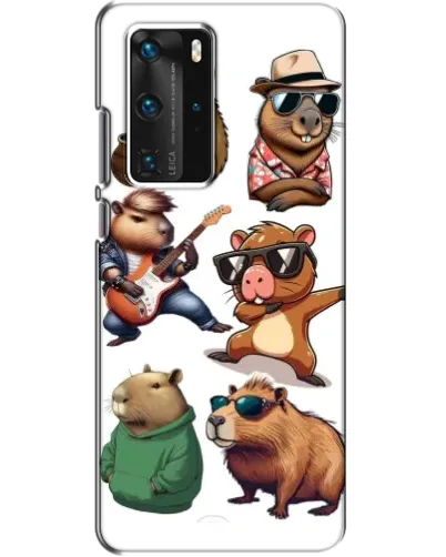 Чехол для Huawei P40 Pro с картинкой «Крутые капибары музыканты»