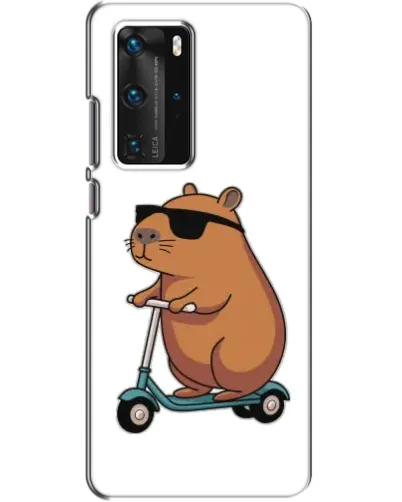 Чехол для Huawei P40 Pro с картинкой «Капибара на самокате»