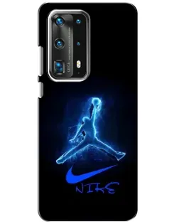 Чехол для Huawei P40 с картинкой «Jordan Neon Blue»
