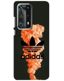 Чехол для Huawei P40 с картинкой «Оранжевый дым Adidas»