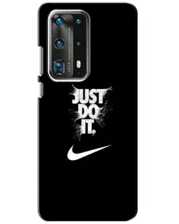 Чехол для Huawei P40 с картинкой «Текстовый принт Nike»