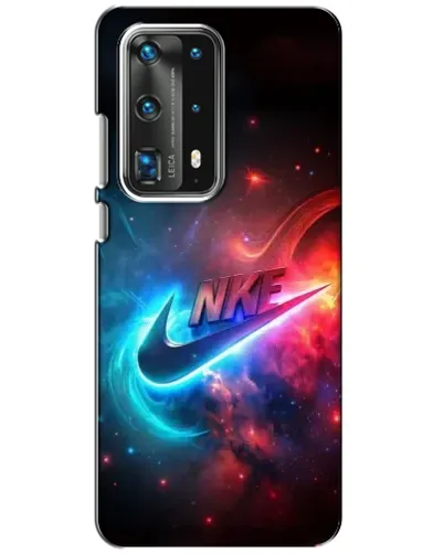 Чехол для Huawei P40 с картинкой «Огненный логотип Nike»