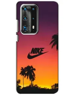 Чехол для Huawei P40 с картинкой «Nike на закате солнца»