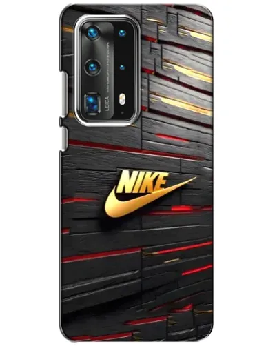 Чехол для Huawei P40 с картинкой «Золотой Nike на металле»