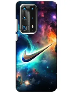 Чехол для Huawei P40 с картинкой «Космический Nike Swoosh»
