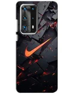 Чехол для Huawei P40 с картинкой «Nike — эффект разломов»