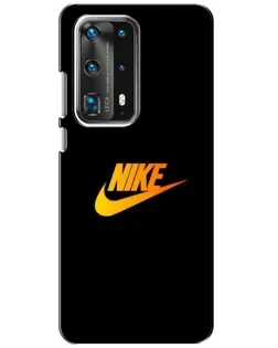 Чехол для Huawei P40 с картинкой «Золотой логотип Nike»