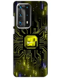 Чехол для Huawei P40 с картинкой «Nike — золотая искра»