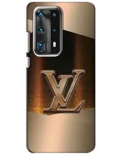 Чехол для Huawei P40 с картинкой «LV — золотое сияние»
