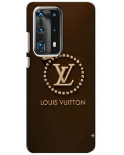 Чехол для Huawei P40 с картинкой «LV — золотая печать»