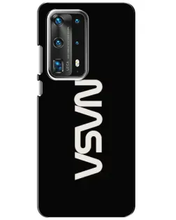 Чехол для Huawei P40 с картинкой «NASA — вертикальный логотип»