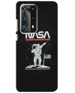 Чехол для Huawei P40 с картинкой «NASA — шагаем по Луне»