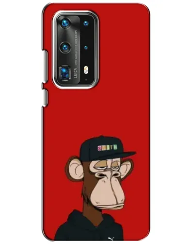 Чехол для Huawei P40 с картинкой «Bored Ape — красный фон»