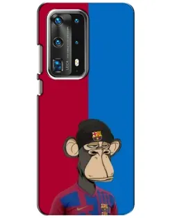 Чехол для Huawei P40 с картинкой «Bored Ape — фанат Барсы»