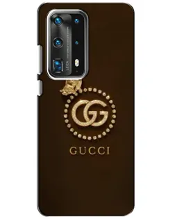 Чехол для Huawei P40 с картинкой «Gucci — золотая бабочка»