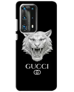 Чехол для Huawei P40 с картинкой «Gucci — серебряный лев»