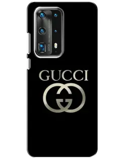 Чехол для Huawei P40 с картинкой «Gucci — золото на черном»