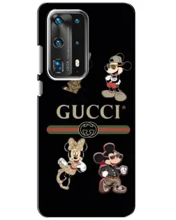 Чехол для Huawei P40 с картинкой «Gucci — герои Disney и монограмма»