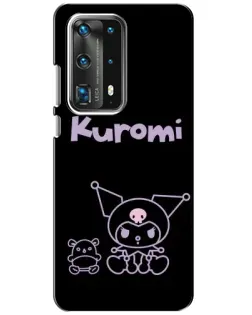 Чохол для Huawei P40 з картинкою «Kuromi — чорний мінімалізм»