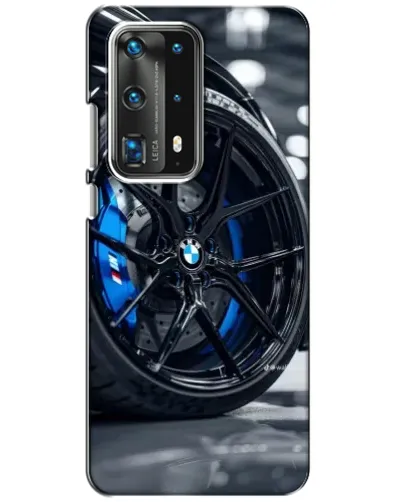 Чехол для Huawei P40 с картинкой «Колесо BMW вблизи»