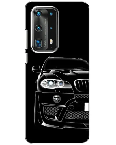 Чехол для Huawei P40 с картинкой «Темный силуэт BMW»