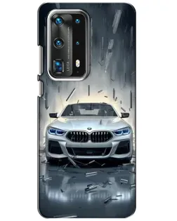 Чехол для Huawei P40 с картинкой «BMW в свете фар»