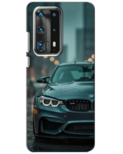 Чехол для Huawei P40 с картинкой «BMW в огнях города»