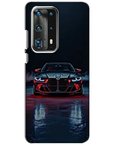 Чехол для Huawei P40 с картинкой «BMW на мокрой дороге»