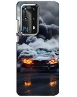Чехол для Huawei P40 с картинкой «BMW в дыму»