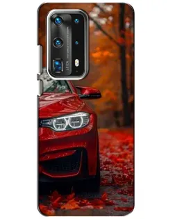 Чехол для Huawei P40 с картинкой «Осенняя BMW M4»