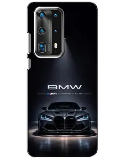 Чехол для Huawei P40 с картинкой «BMW сквозь ночной город»