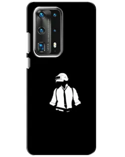 Чохол для Huawei P40 з картинкою «PUBG — білий шолом»