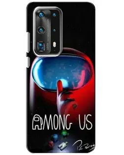 Чохол для Huawei P40 з картинкою «Червоний імпостер — макро»
