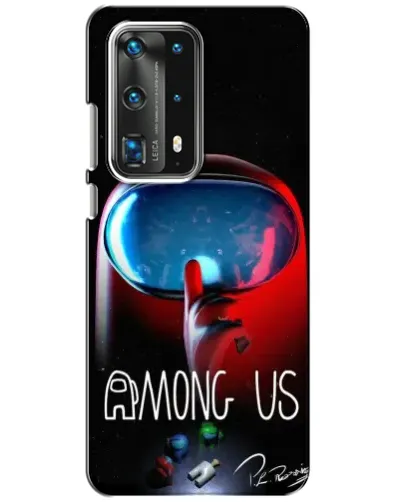 Чохол для Huawei P40 з картинкою «Червоний імпостер — макро»