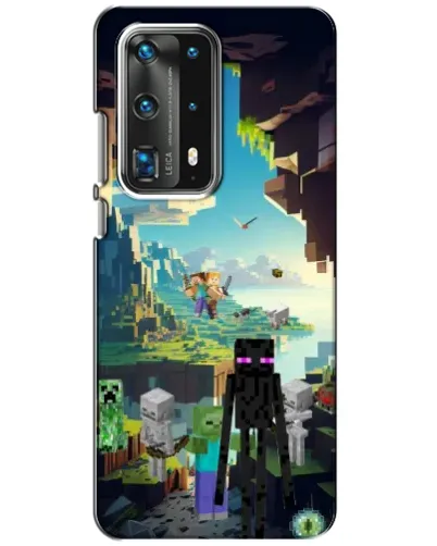 Чехол для Huawei P40 с картинкой «Эндермен в лесу»