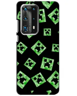Чехол для Huawei P40 с картинкой «Паттерн с криперами»