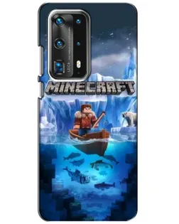 Чехол для Huawei P40 с картинкой «Minecraft ледяной мир»