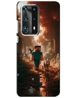 Чехол для Huawei P40 с картинкой «Стив в лесу»